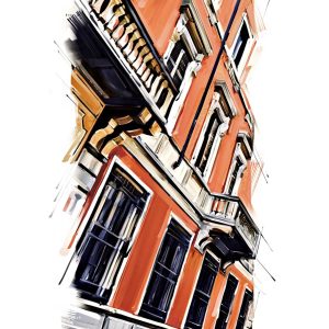 Lake Como Street - Digital Illustration